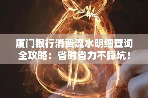 厦门银行消费流水明细查询全攻略：省时省力不踩坑！