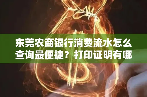 东莞农商银行消费流水怎么查询最便捷？打印证明有哪些风险需注意？